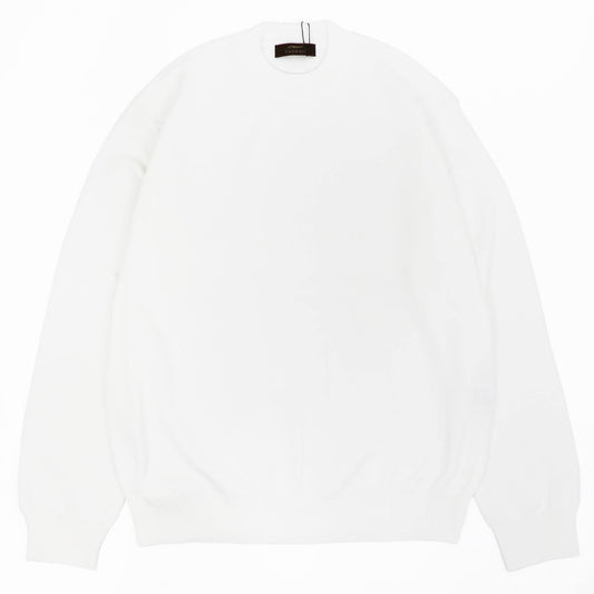 Vandori（ヴァンドリ）コットン100% ガゼット クルーネックロングスリーブ ニット【ホワイト】国内正規品