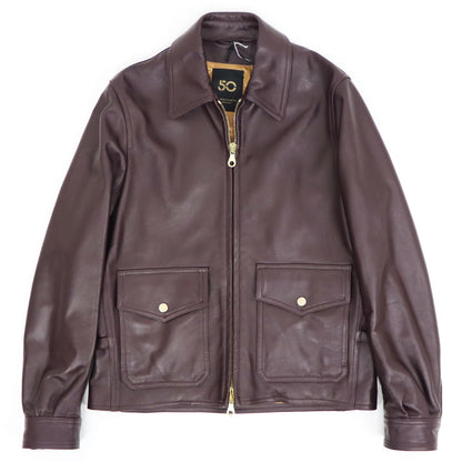 CINQUANTA（チンクワンタ）G8 Type FLIGHTBLOUSON レザージャケット ゴールドジップ【バーガンディー】国内正規品