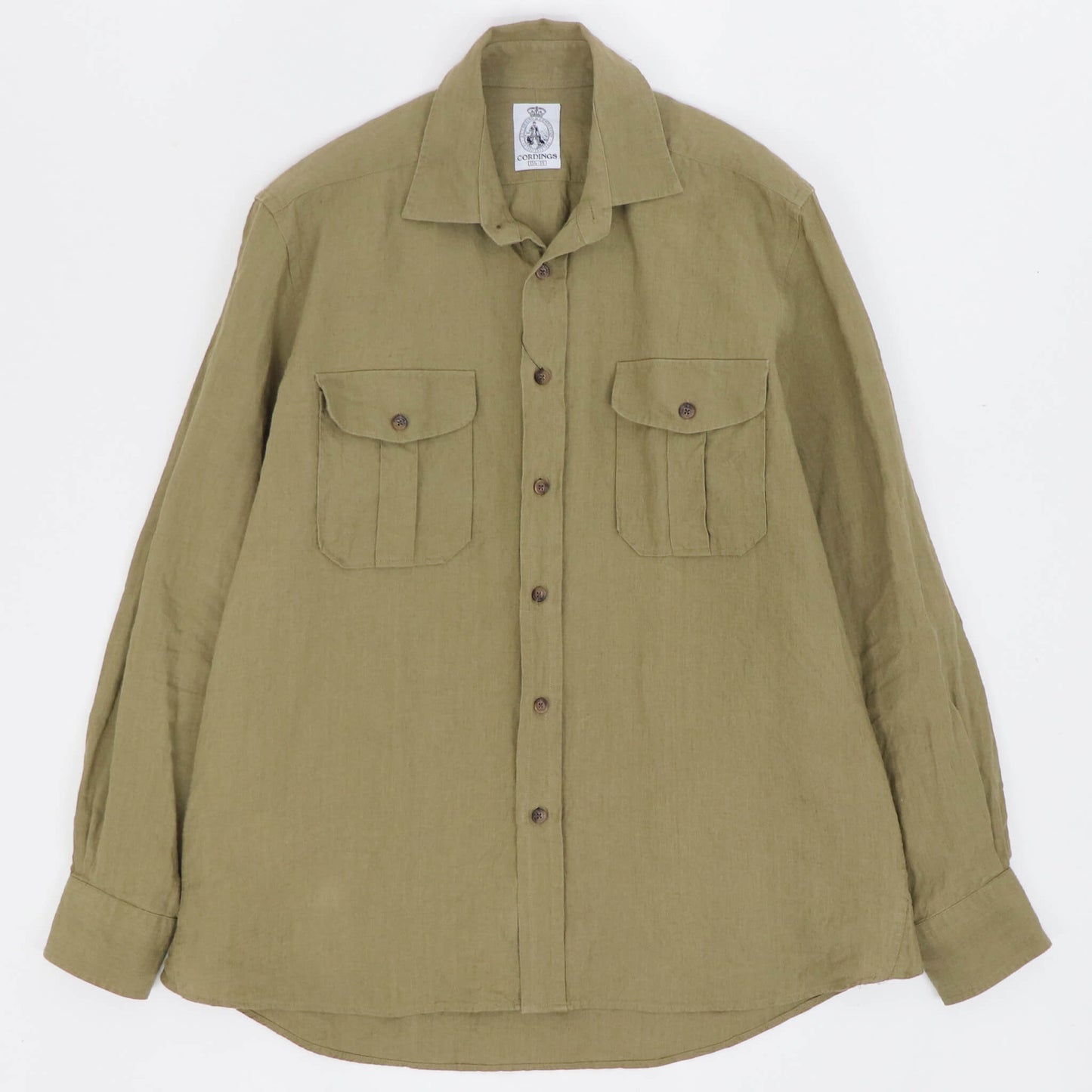 CORDINGS（コーディングス）アイリッシュリネンオーバーシャツ【セージグリーン】国内正規品