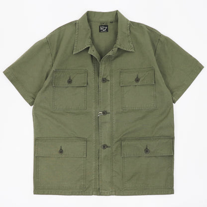 orSlow（オアスロウ）Utility Short Sleeve Work Shirt Jacket【アーミーグリーン】国内正規品
