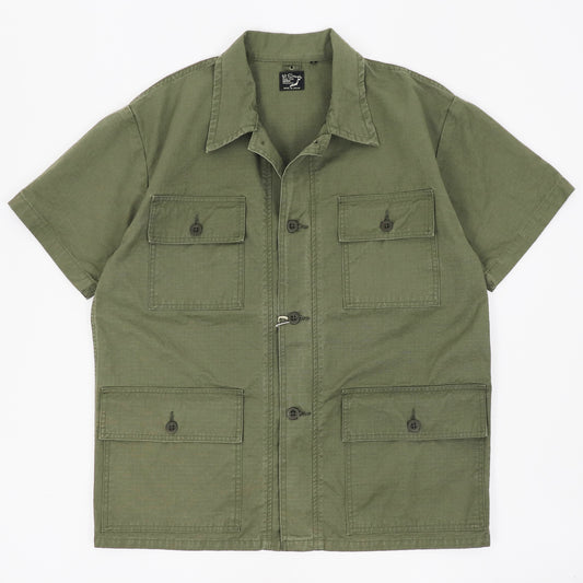 orSlow（オアスロウ）Utility Short Sleeve Work Shirt Jacket【アーミーグリーン】国内正規品