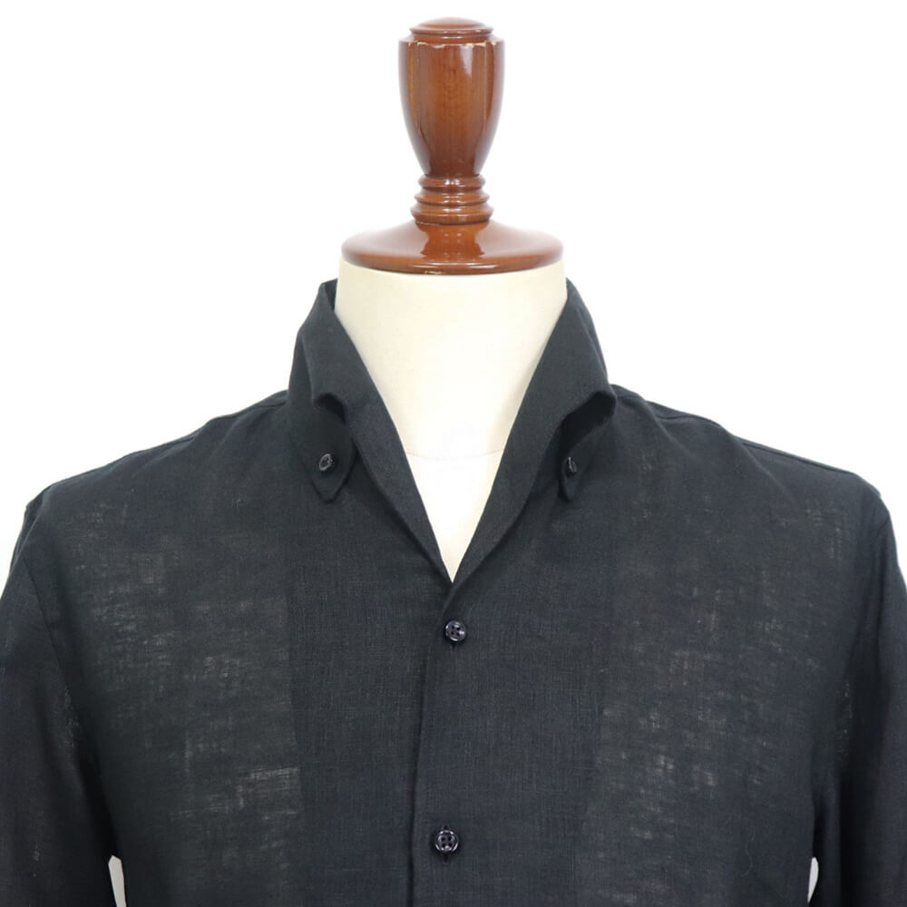 Massimo d' Augusto（マッシモ ダウグスト）イタリアンカラーシャツ【ブラック】国内正規品