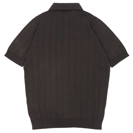 FILIPPO DE LAURENTIIS（フィリッポ デ ローレンティス）クレープコットン リブニット ポロシャツ【ブラウン】国内正規品