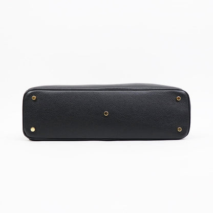 CAVALLERESCO（カヴァレレスコ）シュリンクレザー 被せ付き ボストンバッグ【ブラック×ゴールド】国内正規品