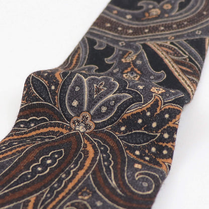 Stefano Cau（ステファノカウ）ペイズリー柄 ウールタイ【ブラックベース】国内正規品