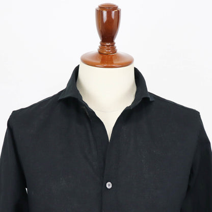 ORIAN（オリアン）プルオーバー リネンシャツ【ブラック】国内正規品