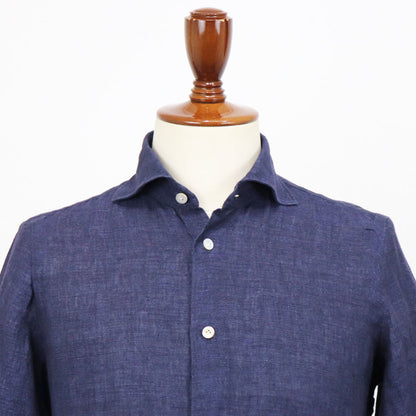 Finamore（フィナモレ）SIMONE / BALI リネン シャツ【ネイビー】国内正規品