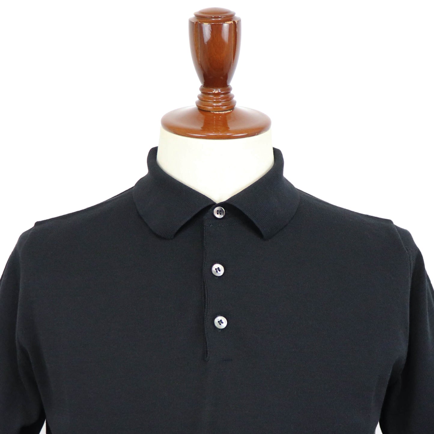 MOONCASTLE（ムーンキャッスル）ICE COTTON POLO NECK アイスコットン ニット ポロシャツ【ブラック】国内正規品