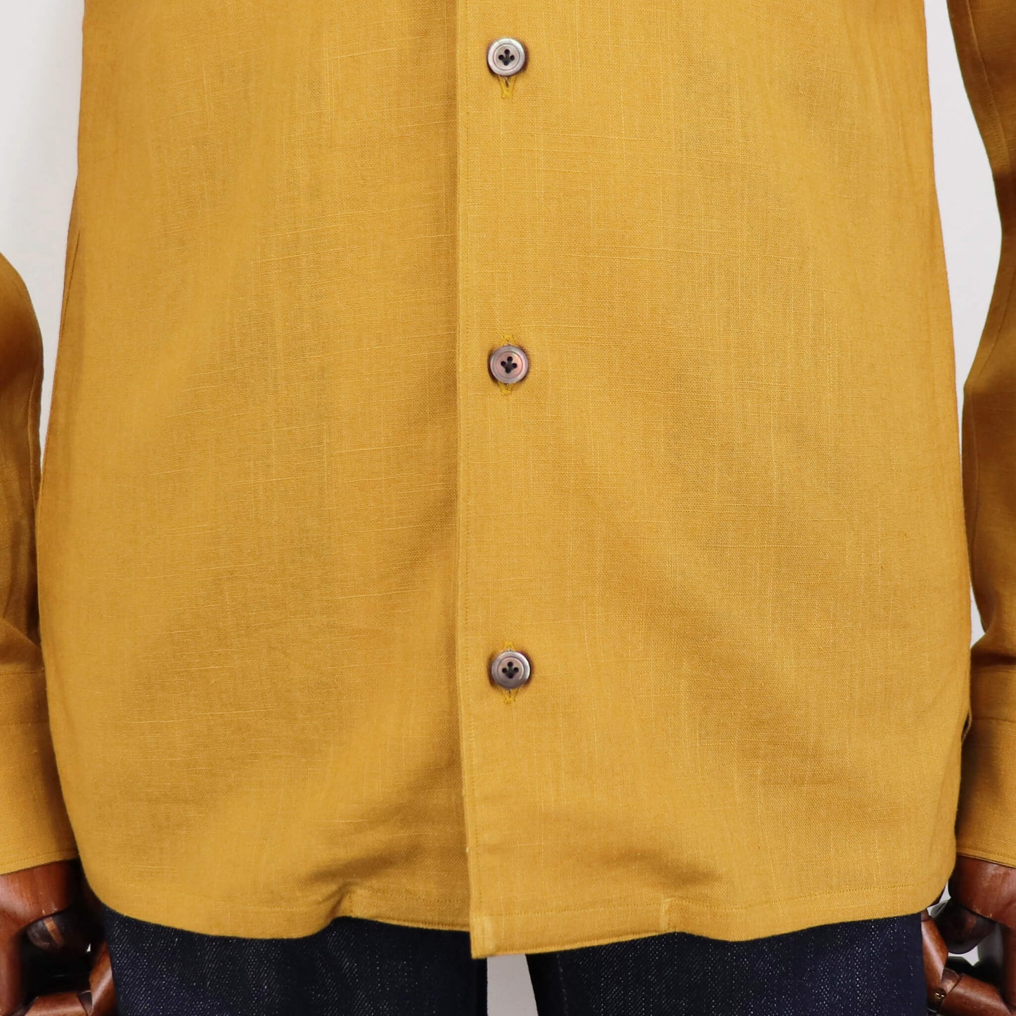 Errico Formicola（エリコ フォルミコラ）LECCE ワンピースカラー リネンシャツアウター【マスタード】国内正規品