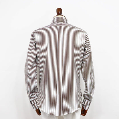 Giotto（ジオット）ストライプ ボタンダウン シャツ【ブラウン】国内正規品