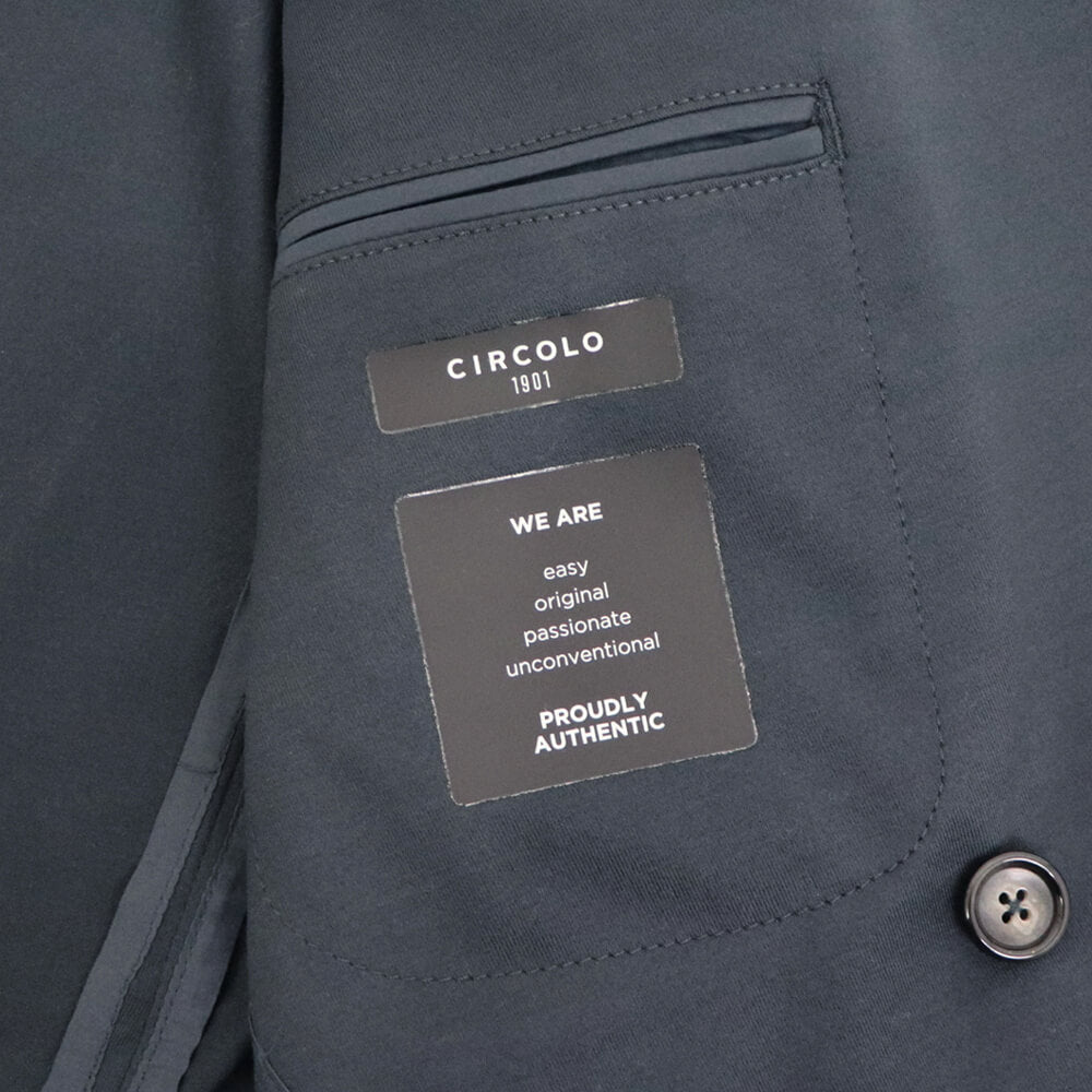 CIRCOLO 1901（チルコロ 1901）ジャージー素材 ダブルブレストジャケット【ネイビー】国内正規品