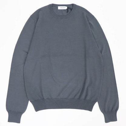 GRAN SASSO（グランサッソ）12ゲージ コットンクルーネックニット ロングスリーブ 長袖【スチールグレー】国内正規品