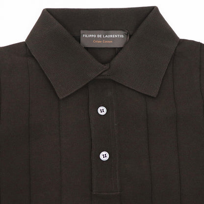 FILIPPO DE LAURENTIIS（フィリッポ デ ローレンティス）クレープコットン リブニット ポロシャツ【ブラウン】国内正規品