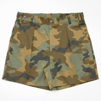 dotBravo（ドットブラーボ）Inghilterra Militare イギリス軍 プリーツ入り コットン ショート パンツ【カモフラ】国内正規品