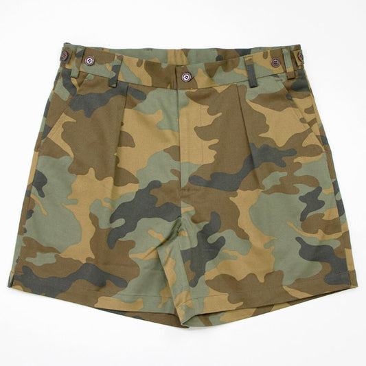 dotBravo（ドットブラーボ）Inghilterra Militare イギリス軍 プリーツ入り コットン ショート パンツ【カモフラ】国内正規品