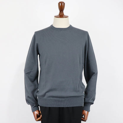 GRAN SASSO（グランサッソ）12ゲージ コットンクルーネックニット ロングスリーブ 長袖【スチールグレー】国内正規品