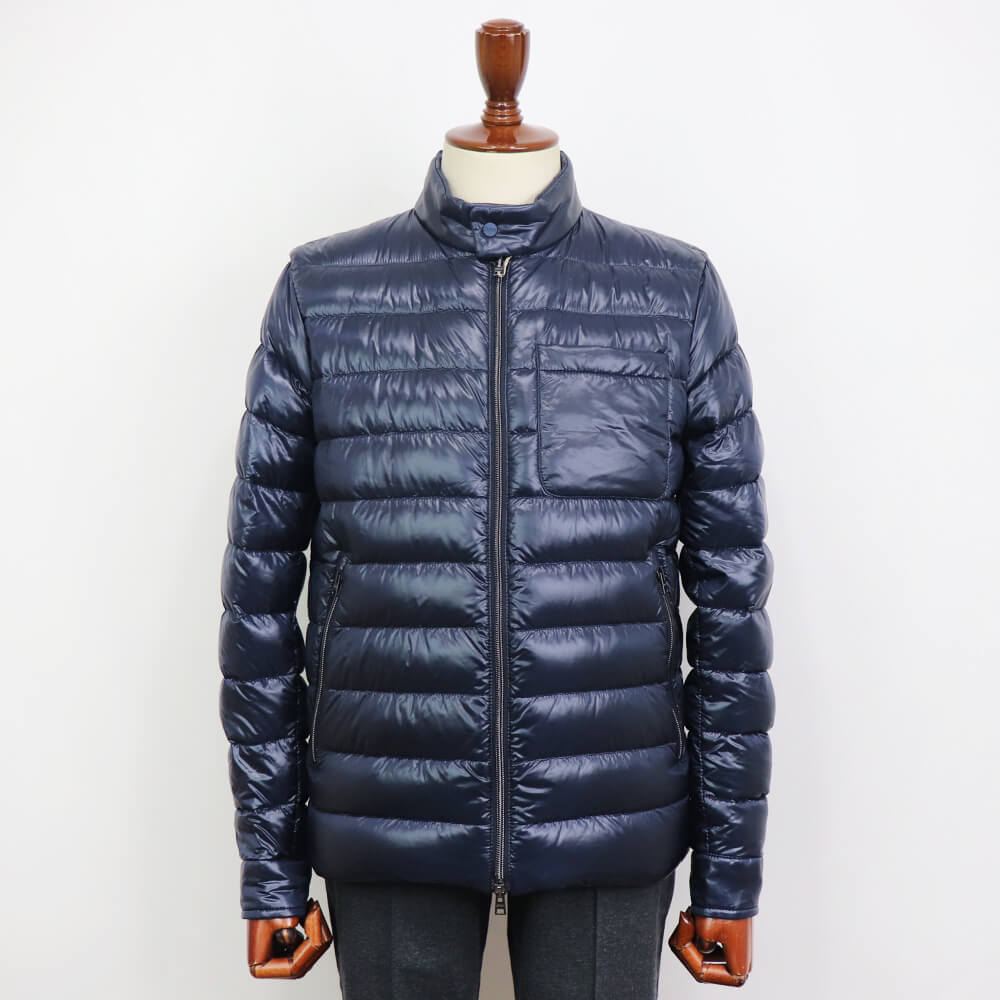 HERNO（ヘルノ）Resort ライダース ナイロン ウルトラライト ダウンブルゾン【ネイビー】国内正規品