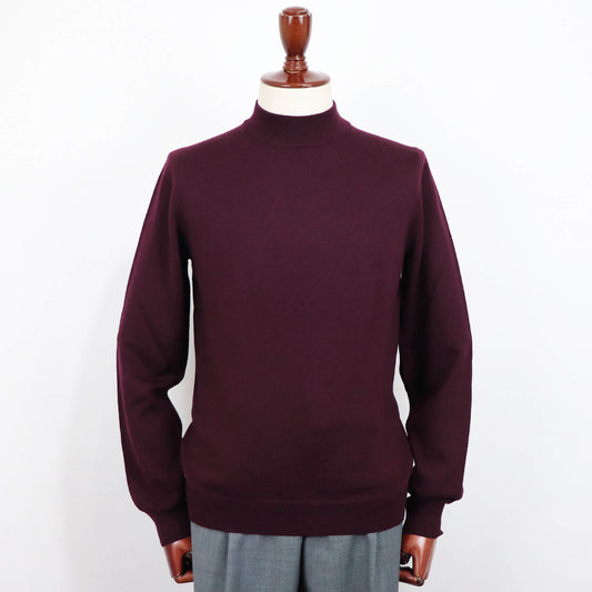 GRAN SASSO（グランサッソ）12ゲージ ウールモックネックニット ロングスリーブ 長袖【ボルドー】国内正規品