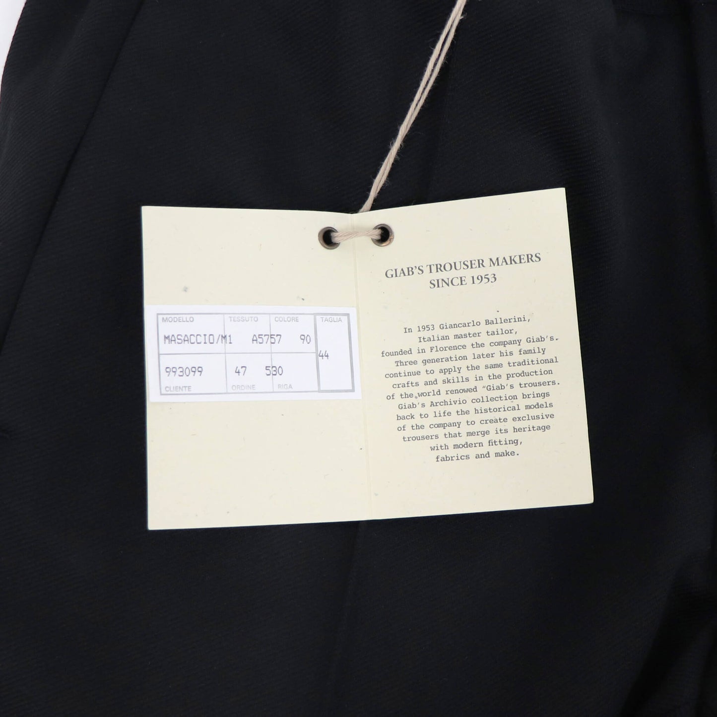 giabsarchivio（ジャブスアルキヴィオ）MASACCIO / マサッチョ カルゼジャージ【ブラック】国内正規品