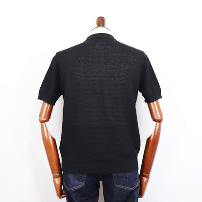Blu Bre（ブルブレ）リネンシルク ポロシャツ【ブラック】国内正規品
