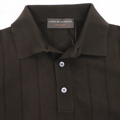 FILIPPO DE LAURENTIIS（フィリッポ デ ローレンティス）クレープコットン リブニット ポロシャツ【ブラウン】国内正規品