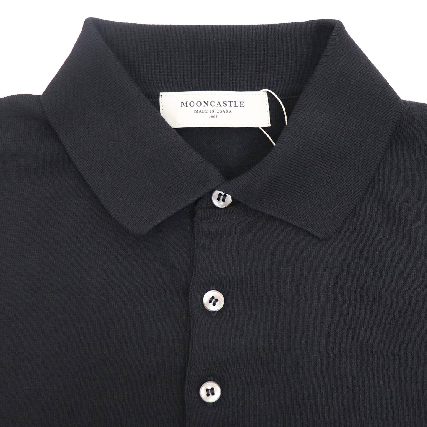 MOONCASTLE（ムーンキャッスル）ICE COTTON POLO NECK アイスコットン ニット ポロシャツ【ブラック】国内正規品