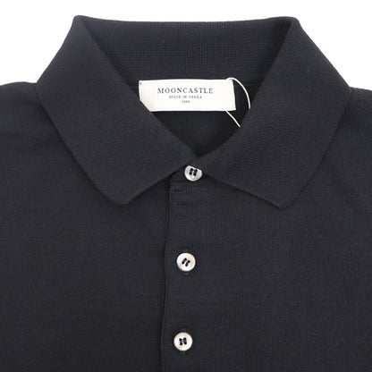 MOONCASTLE（ムーンキャッスル）ICE COTTON POLO NECK アイスコットン ニット ポロシャツ【ブラック】国内正規品