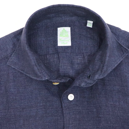 Finamore（フィナモレ）SIMONE / BALI リネン シャツ【ネイビー】国内正規品