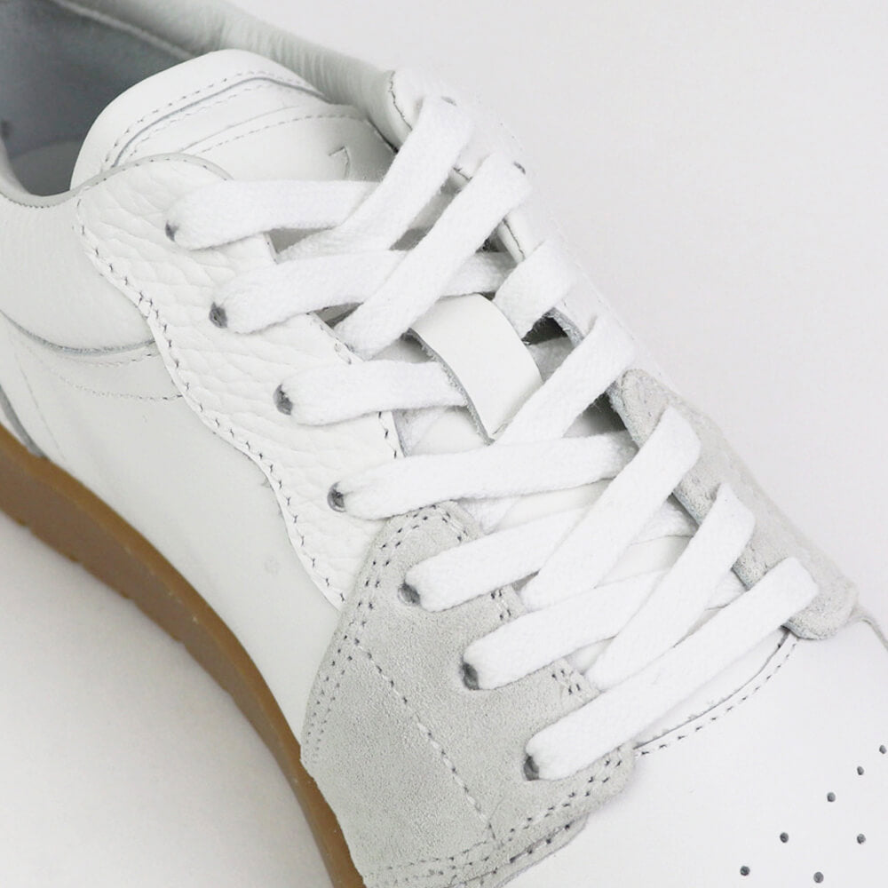 MIKE（マイク）DON’T DO IT ローカット レースアップ レザースニーカー【ホワイト×ゴムソール】国内正規品