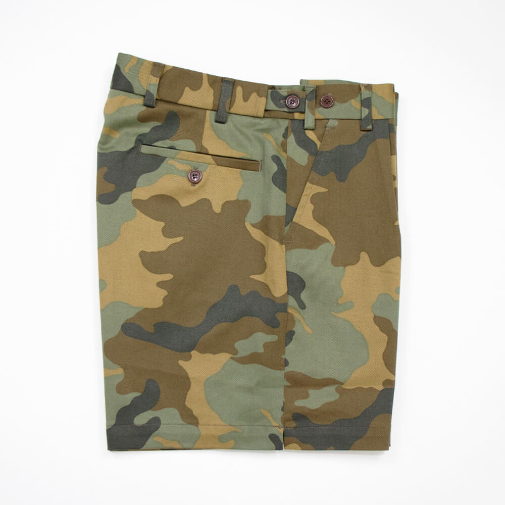 dotBravo（ドットブラーボ）Inghilterra Militare イギリス軍 プリーツ入り コットン ショート パンツ【カモフラ】国内正規品