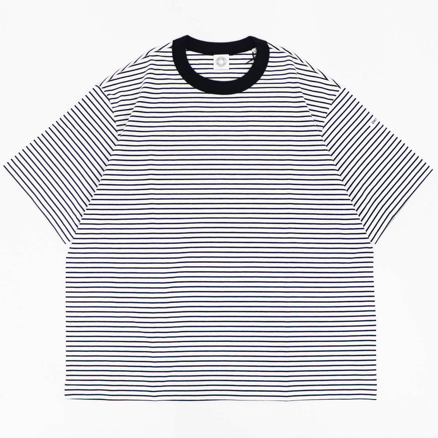 ORCIVAL（オーシバル）コットン ストレッチ クルーネック 半袖Tシャツ【ホワイト×ブラック】国内正規品