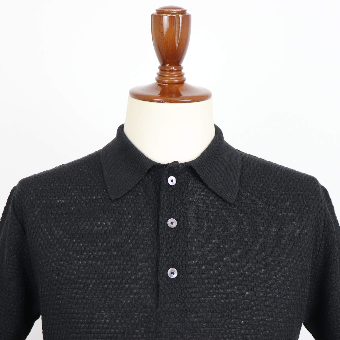 Blu Bre（ブルブレ）リネンシルク ポロシャツ【ブラック】国内正規品