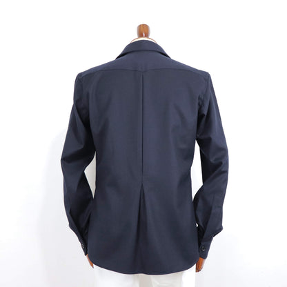 Errico Formicola（エリコ フォルミコラ）ウールカシミヤストレッチ ジャンニシャツ【ネイビー】国内正規品