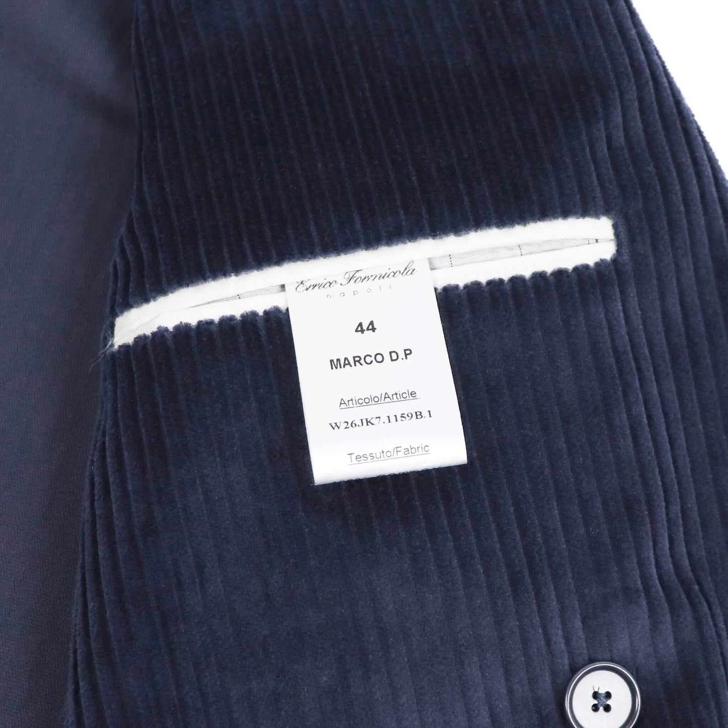 Errico Formicola（エリコ フォルミコラ）MARCO DP 太畝コーデュロイダブルジャケット【ネイビー】国内正規品