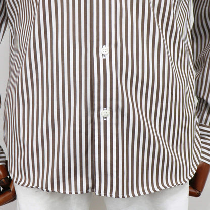 Giotto（ジオット）ストライプ ボタンダウン シャツ【ブラウン】国内正規品