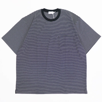 handvaerk（ハンドバーク）クルーネック ポケット付き ボーダーTシャツ【ブラック×ホワイト】国内正規品