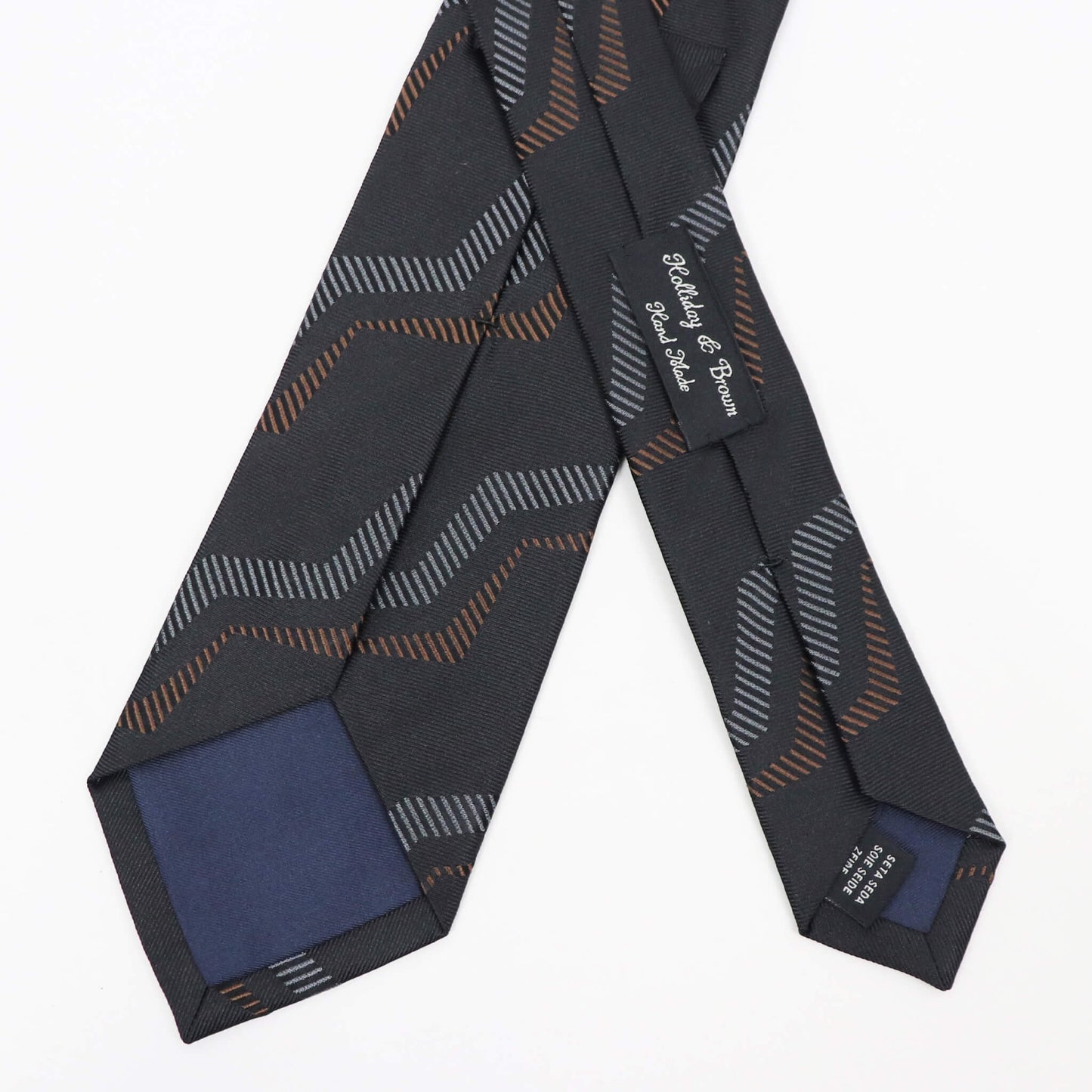HOLLIDAY&BROWN（ホリデーアンドブラウン）ハンドメイド シルク タイ【ブラック】国内正規品