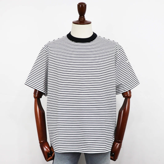 ORCIVAL（オーシバル）コットン ストレッチ クルーネック 半袖Tシャツ【ホワイト×ブラック】国内正規品