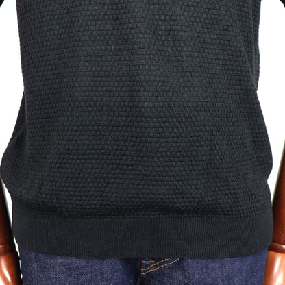 Blu Bre（ブルブレ）リネンシルク ポロシャツ【ブラック】国内正規品