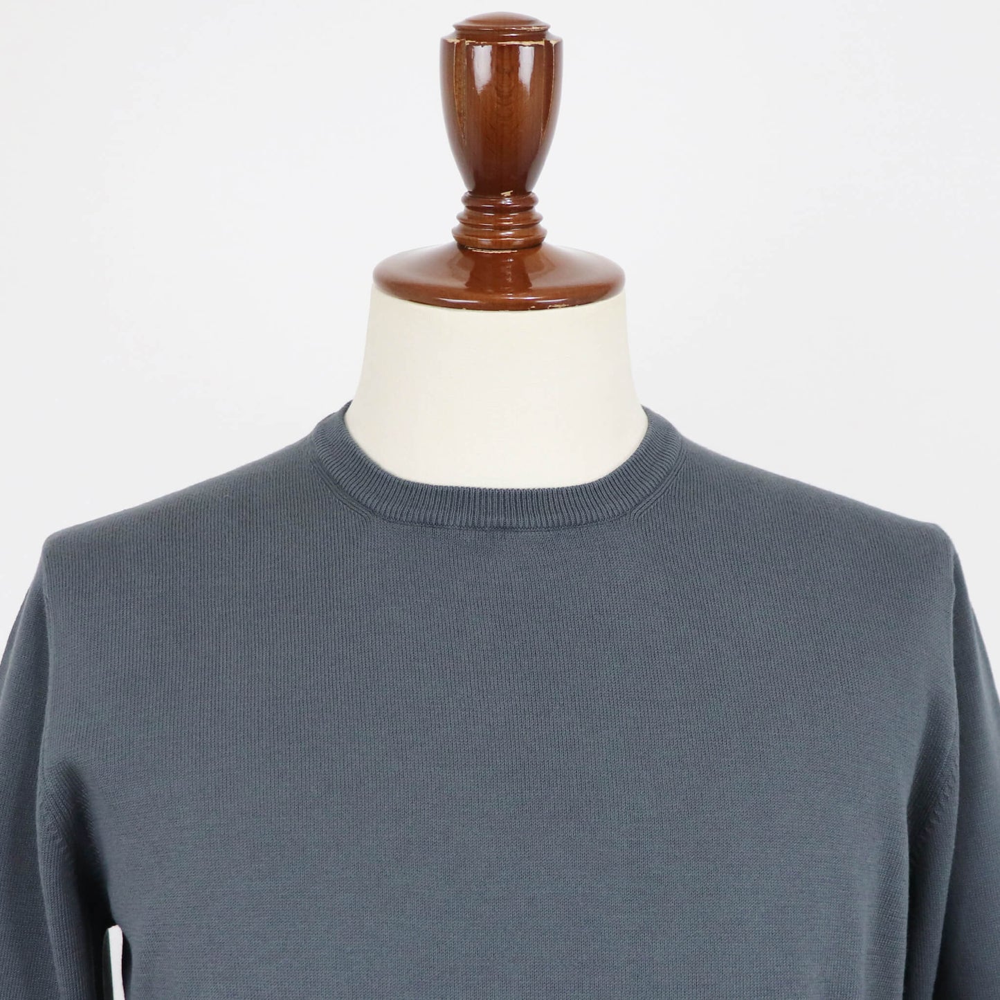 GRAN SASSO（グランサッソ）12ゲージ コットンクルーネックニット ロングスリーブ 長袖【スチールグレー】国内正規品