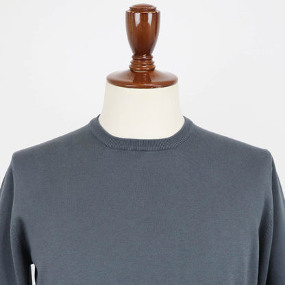GRAN SASSO（グランサッソ）12ゲージ コットンクルーネックニット ロングスリーブ 長袖【スチールグレー】国内正規品