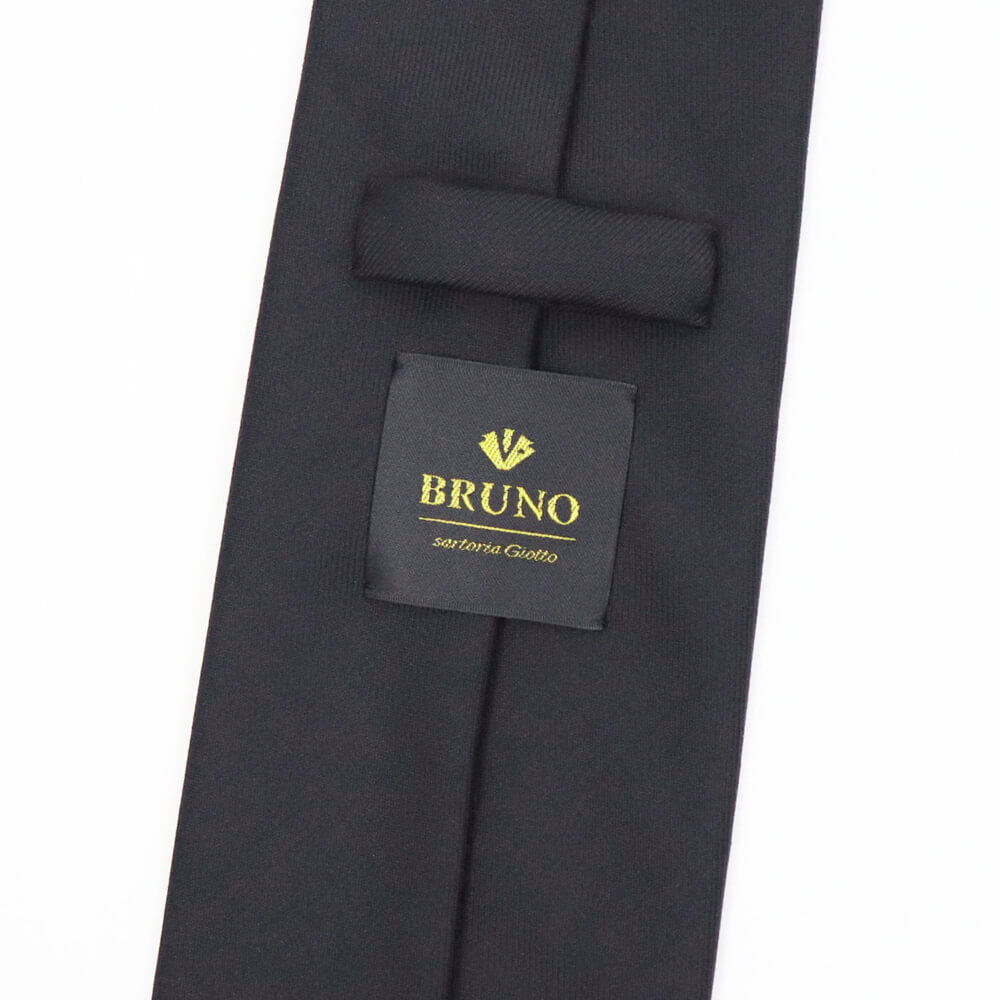 BRUNO（ブルーノ）スフォデラートトレピエゲ ウールタイ TRABALDO TOGNA トラバルド トーニャ 生地使用 トレピエゲ 三つ折り ウール ネクタイ【ブラック】正規販売店