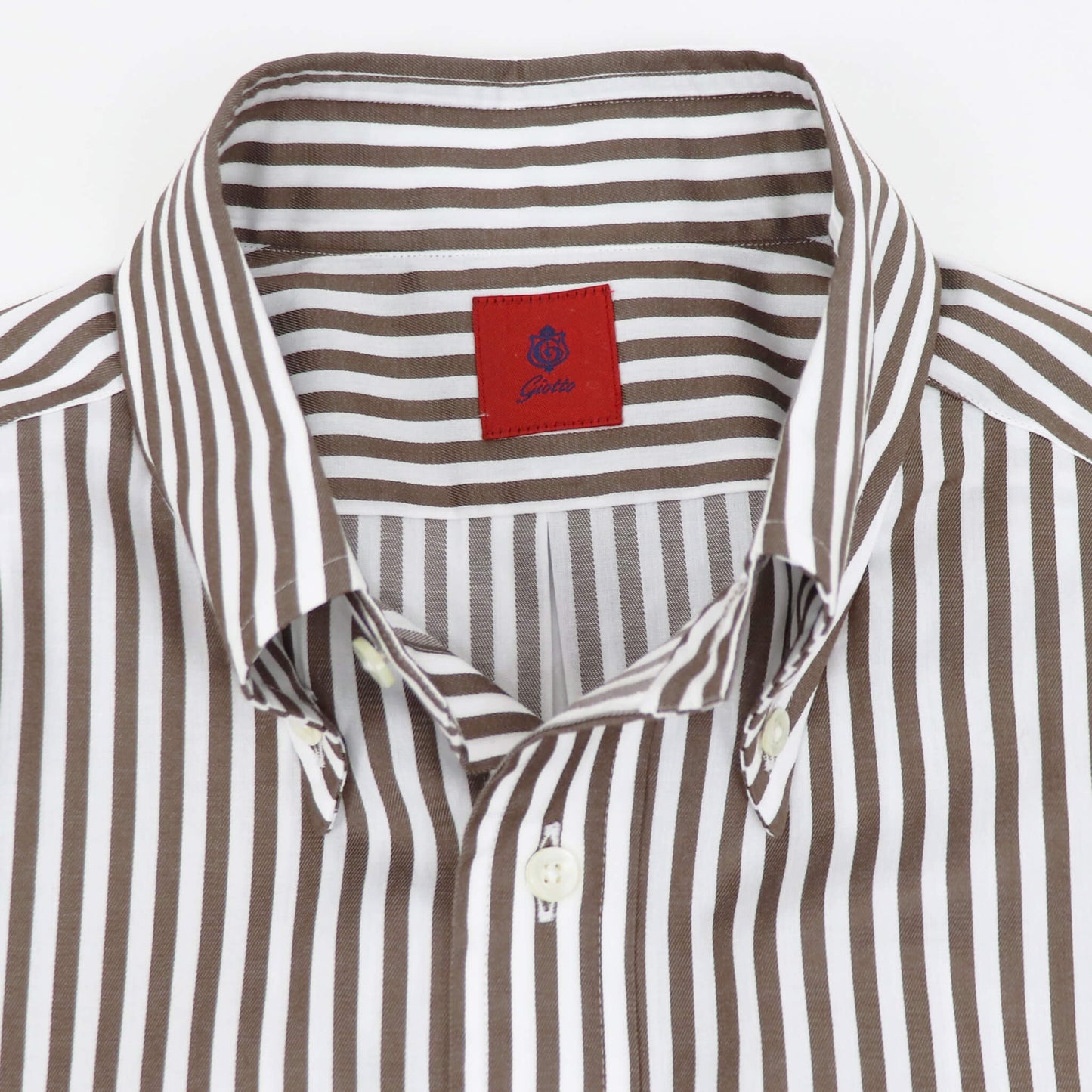 Giotto（ジオット）ストライプ ボタンダウン シャツ【ブラウン】国内正規品