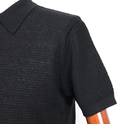 Blu Bre（ブルブレ）リネンシルク ポロシャツ【ブラック】国内正規品