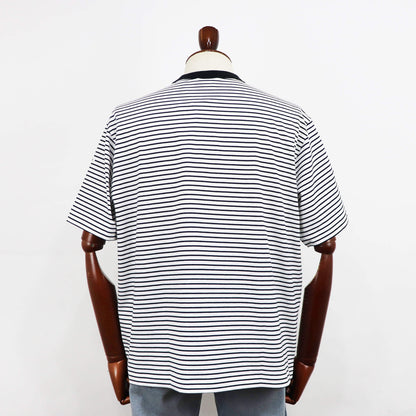 ORCIVAL（オーシバル）コットン ストレッチ クルーネック 半袖Tシャツ【ホワイト×ブラック】国内正規品