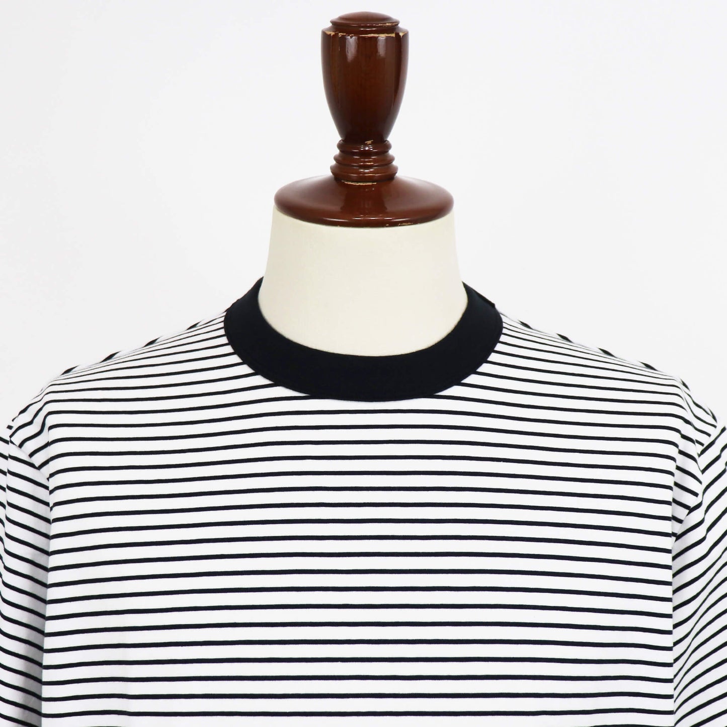 ORCIVAL（オーシバル）コットン ストレッチ クルーネック 半袖Tシャツ【ホワイト×ブラック】国内正規品