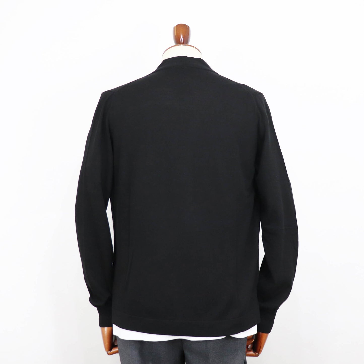 GRAN SASSO（グランサッソ）ボタンレスカーディガン コットン【ブラック】国内正規品