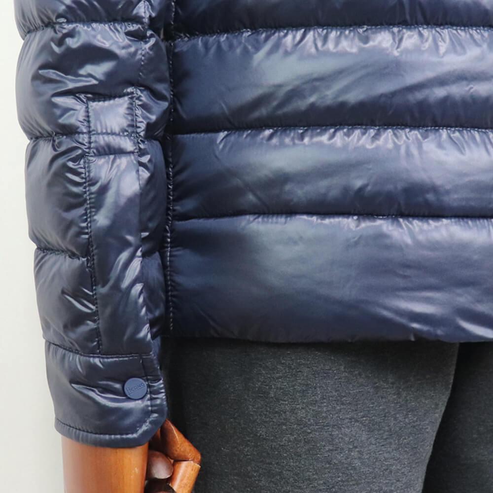 HERNO（ヘルノ）Resort ライダース ナイロン ウルトラライト ダウンブルゾン【ネイビー】国内正規品