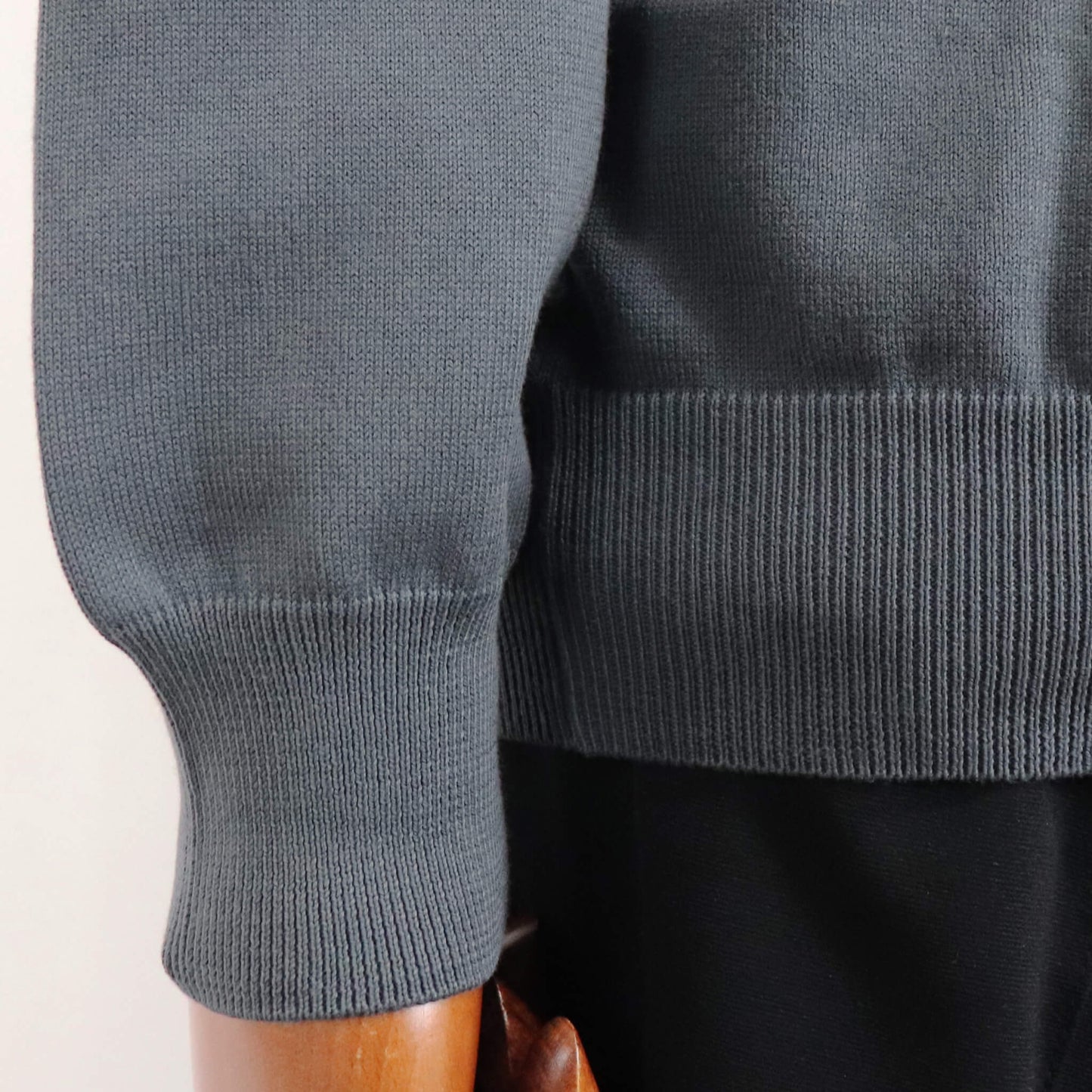 GRAN SASSO（グランサッソ）12ゲージ コットンクルーネックニット ロングスリーブ 長袖【スチールグレー】国内正規品