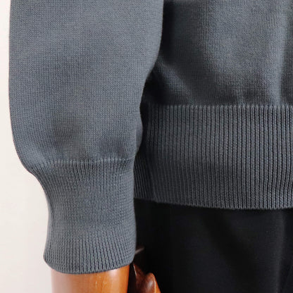 GRAN SASSO（グランサッソ）12ゲージ コットンクルーネックニット ロングスリーブ 長袖【スチールグレー】国内正規品